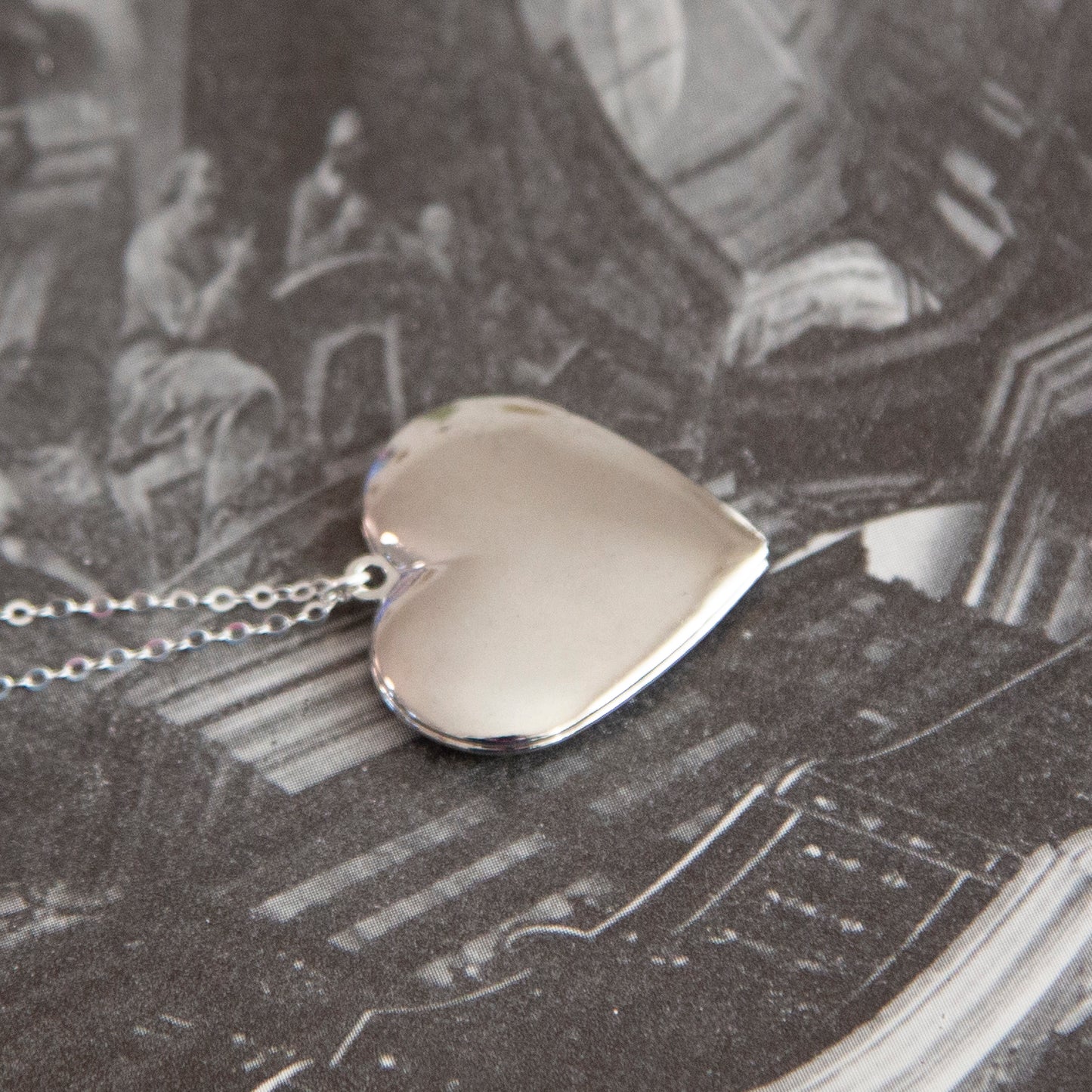Vintage Silver 'I Love You' Heart Locket Necklace
