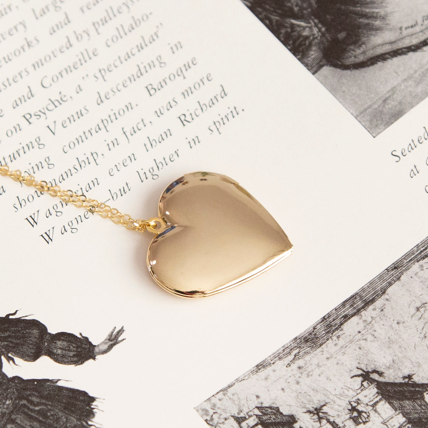 Vintage Gold 'I Love You' Heart Locket Necklace