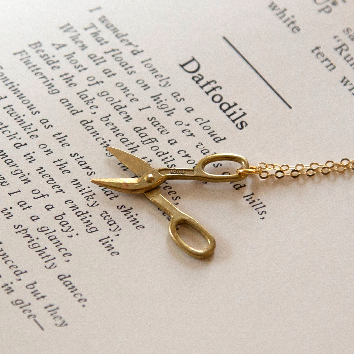 Vintage Brass Clippers Charm Necklace