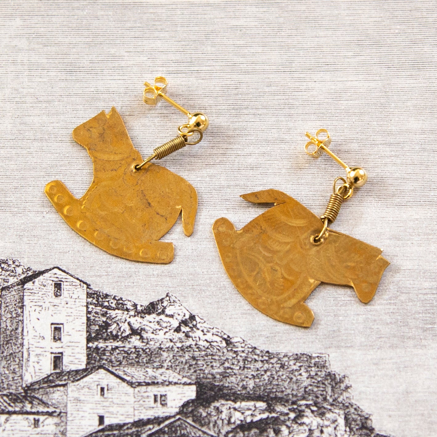 Vintage Rocking Horse Charm Earrings