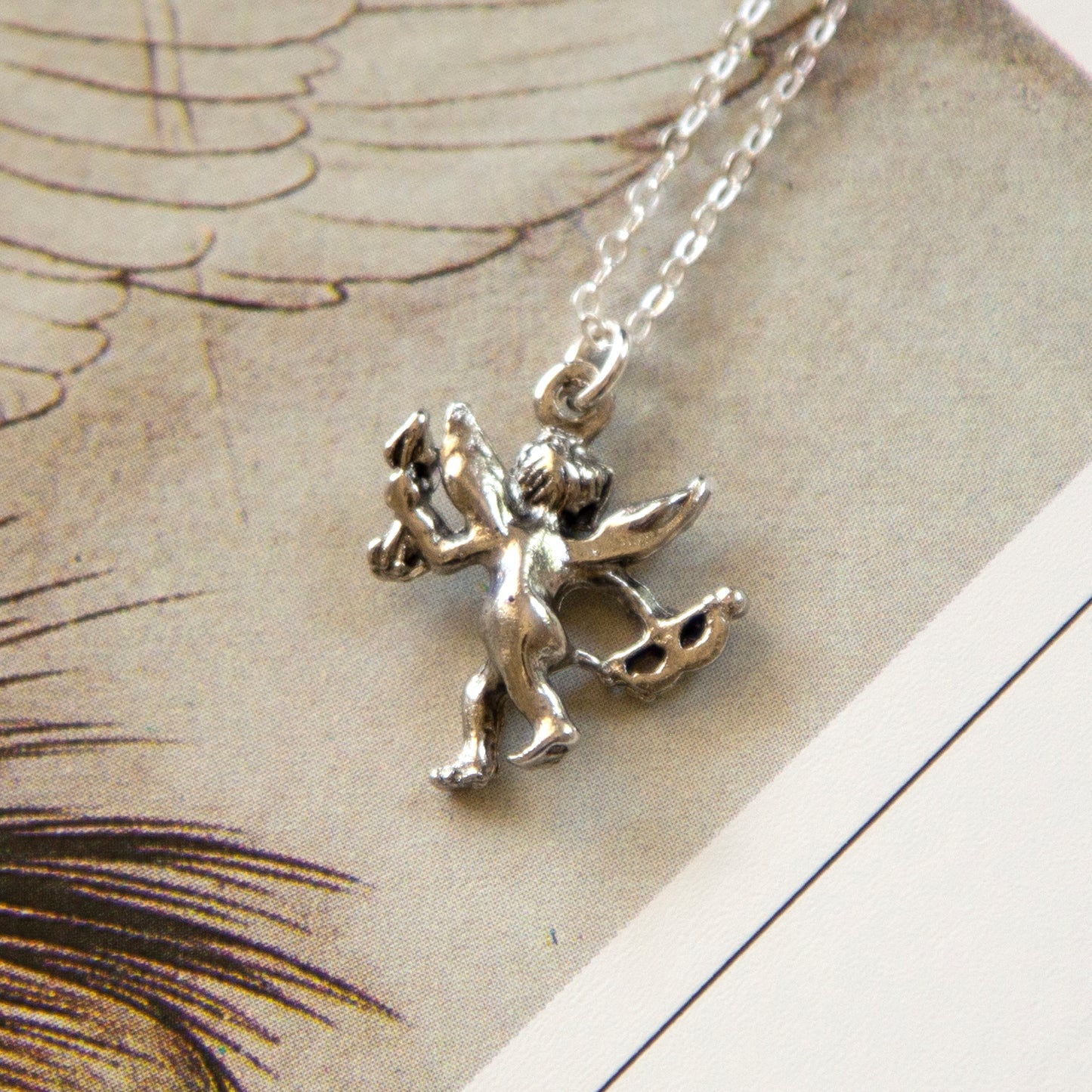 Vintage Cupid Charm Necklace