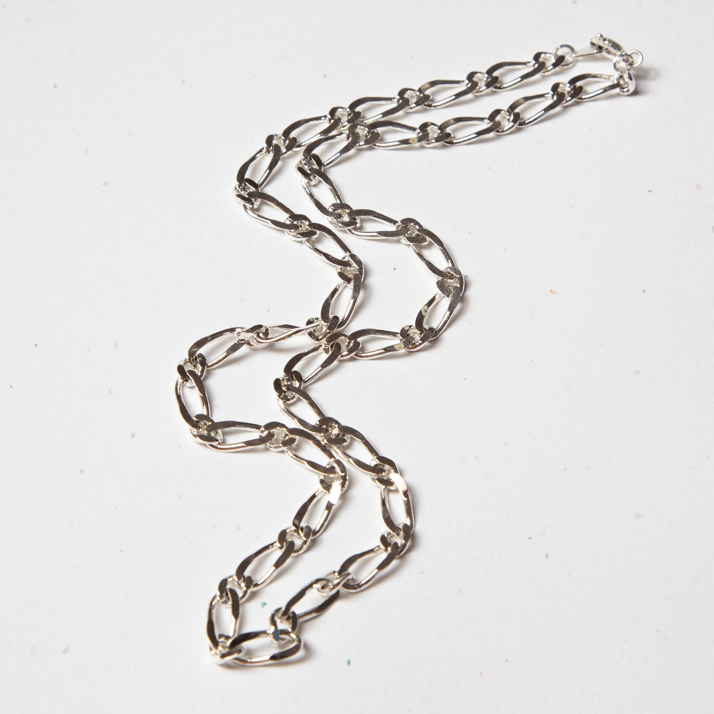 Vintage Silver Figaro Chain Necklace