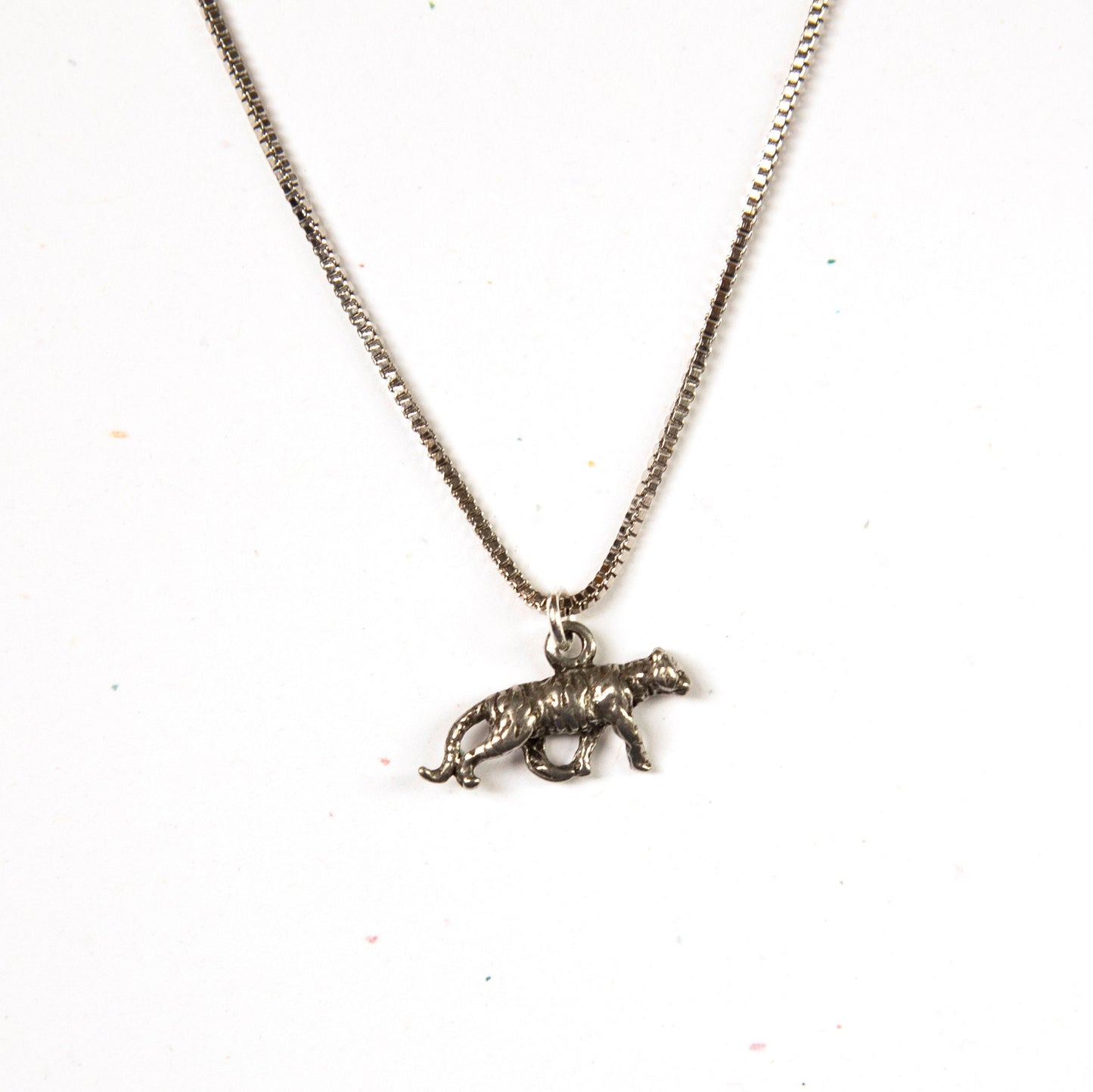 Vintage Tiger Charm Necklace