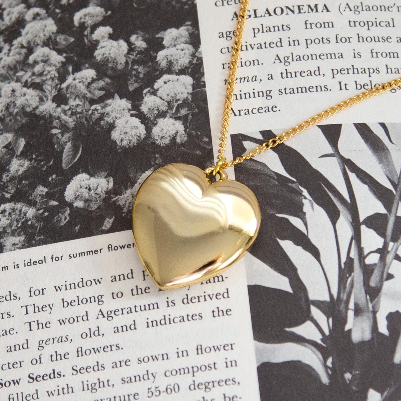 Vintage Large Puff Heart Necklace