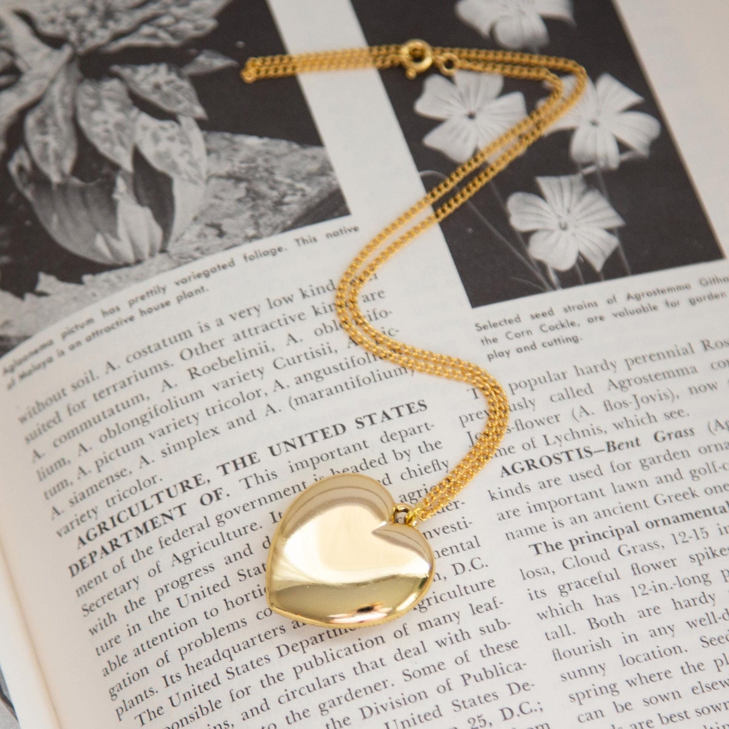 Vintage Large Puff Heart Necklace