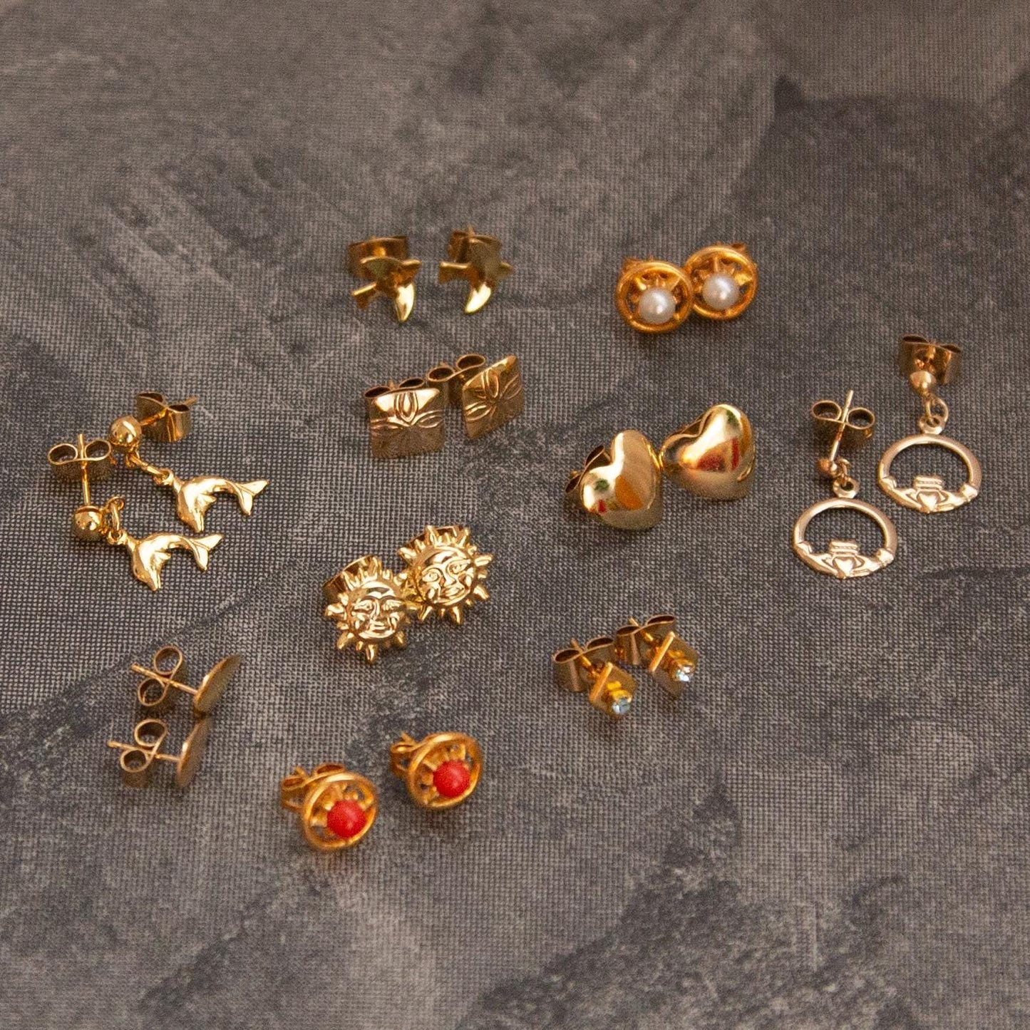 Vintage Gold Stud Earrings
