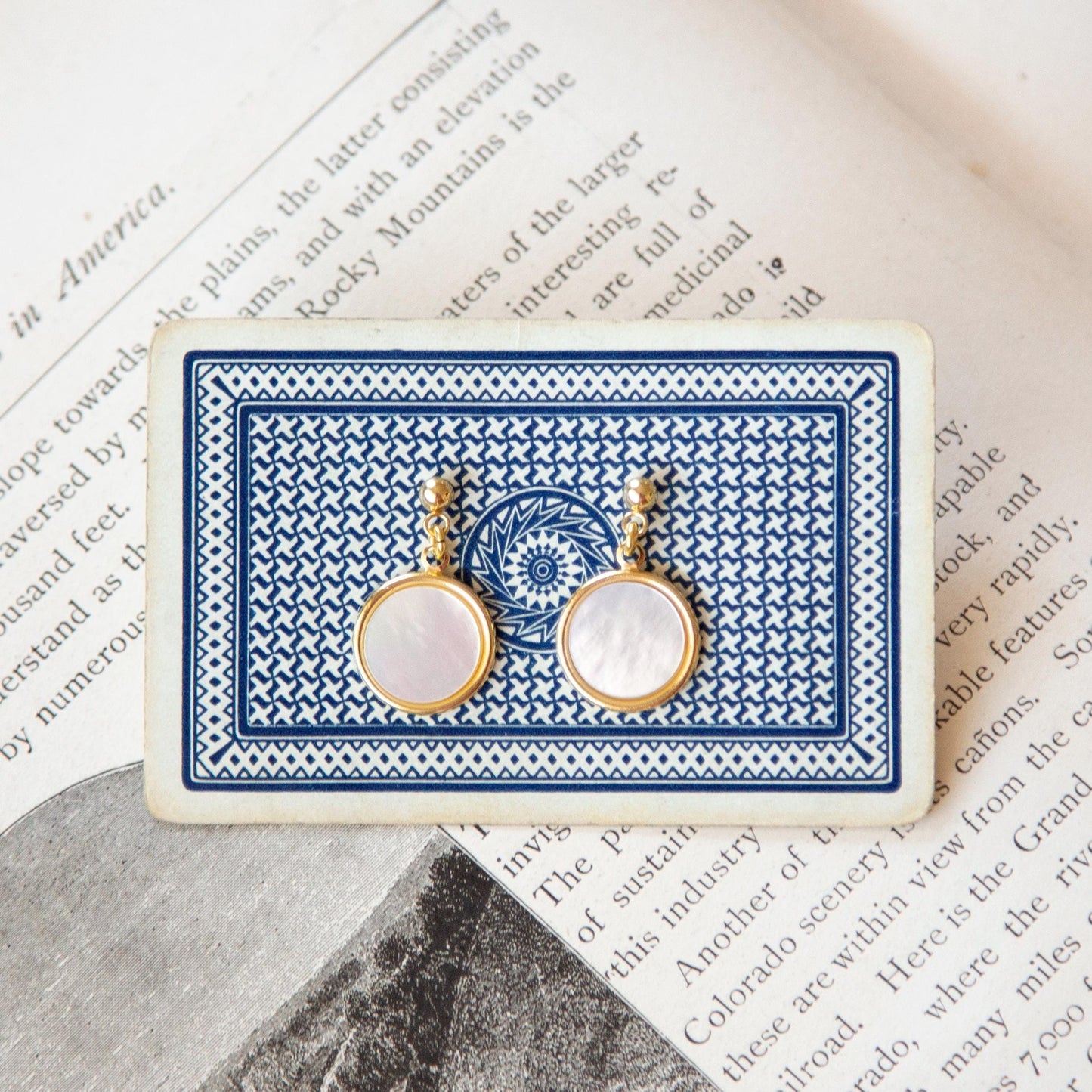 Vintage Pearl Disc Earrings