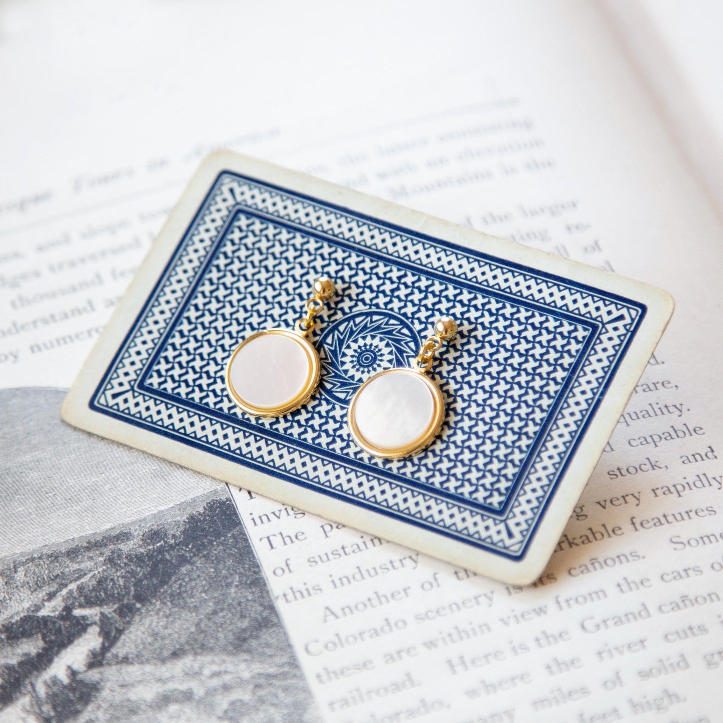 Vintage Pearl Disc Earrings