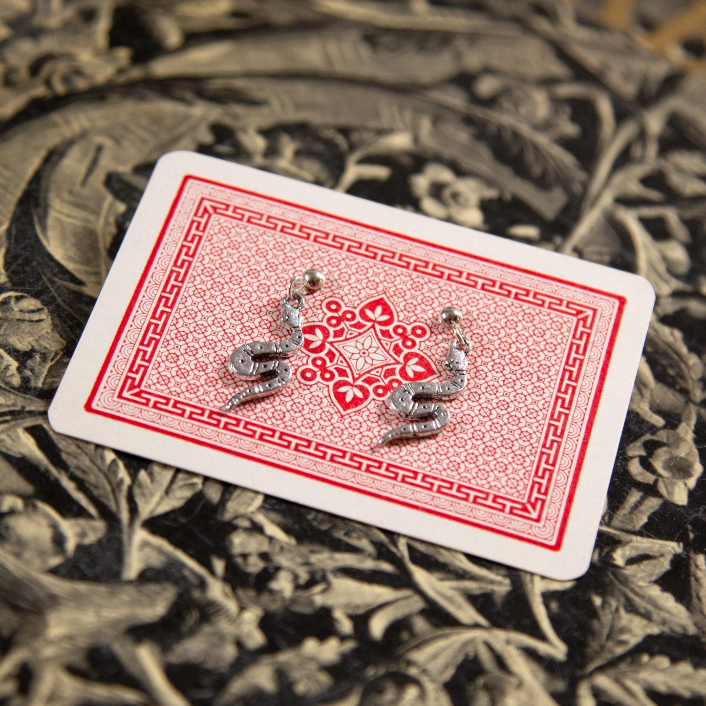 Silver Snake Earrings