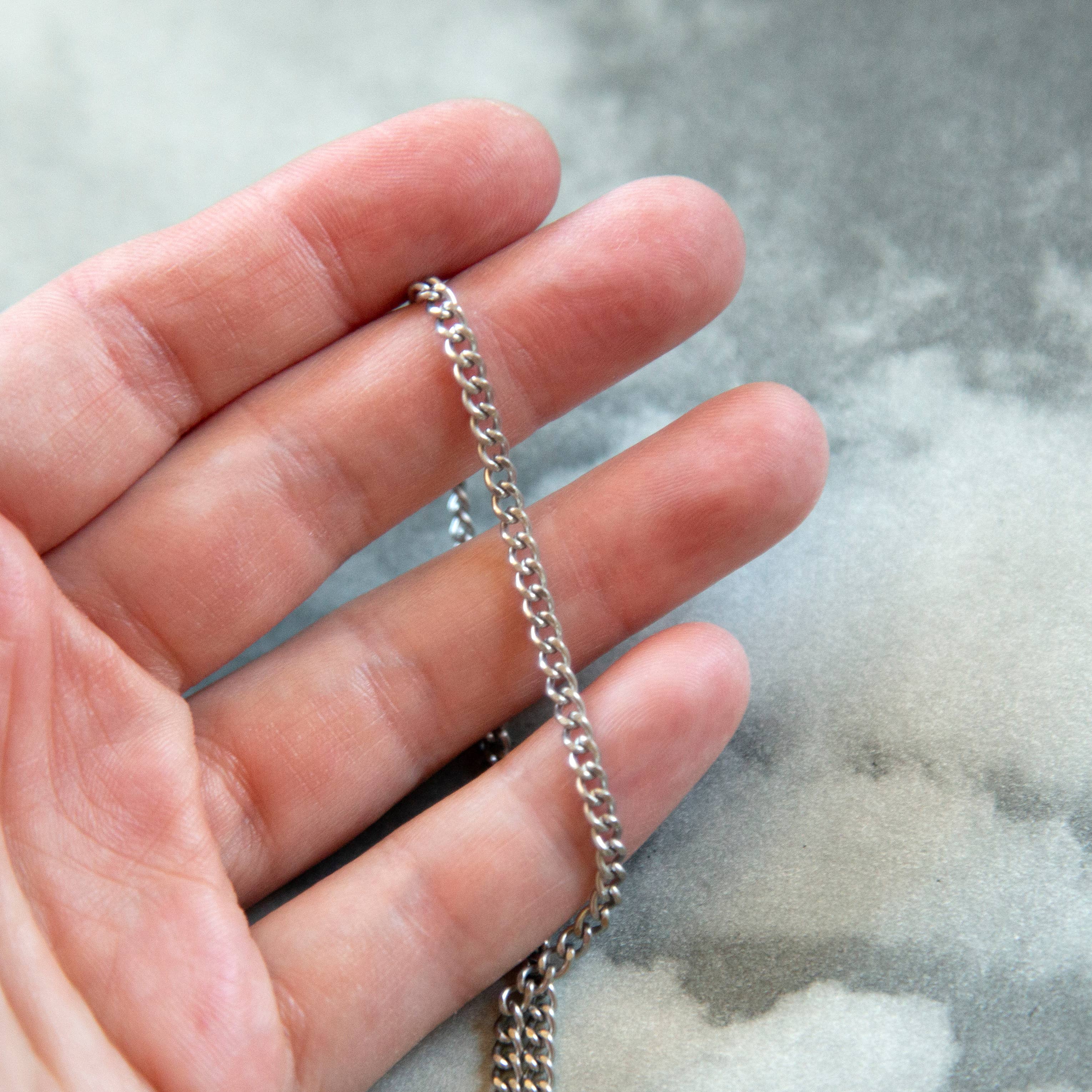 Vintage Silver Curb Chain Necklace – Kindred Objects