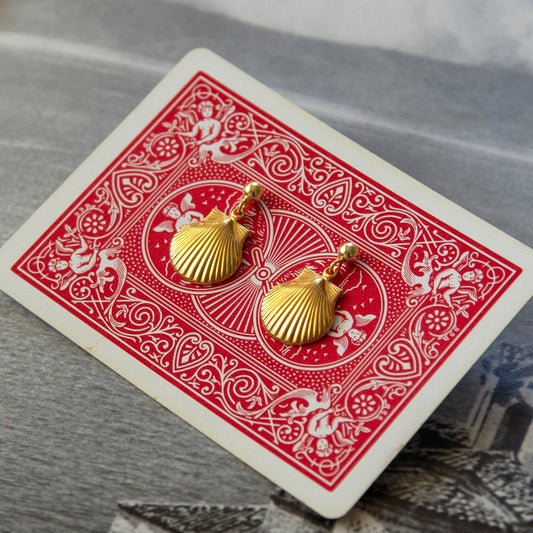 Vintage Gold Shell Earrings