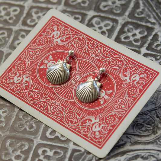 Vintage Silver Shell Earrings