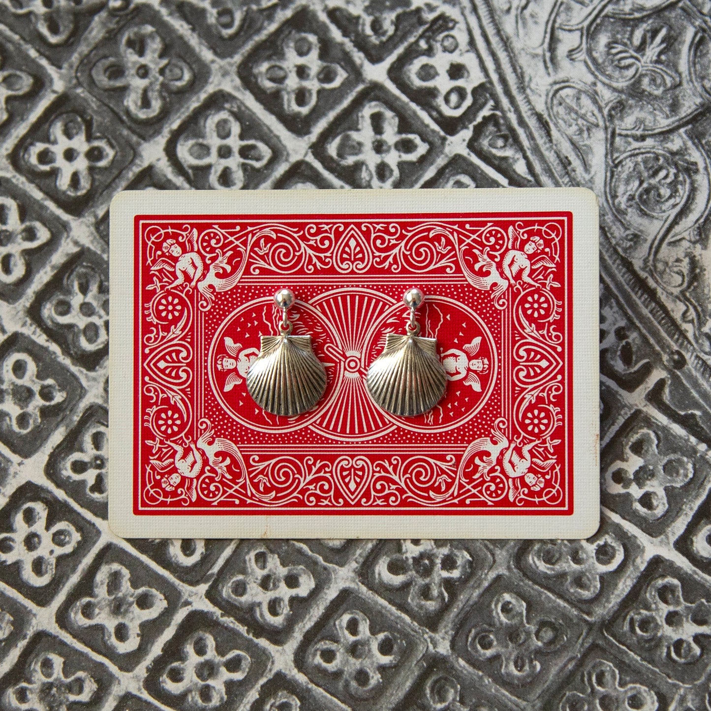 Vintage Silver Shell Earrings