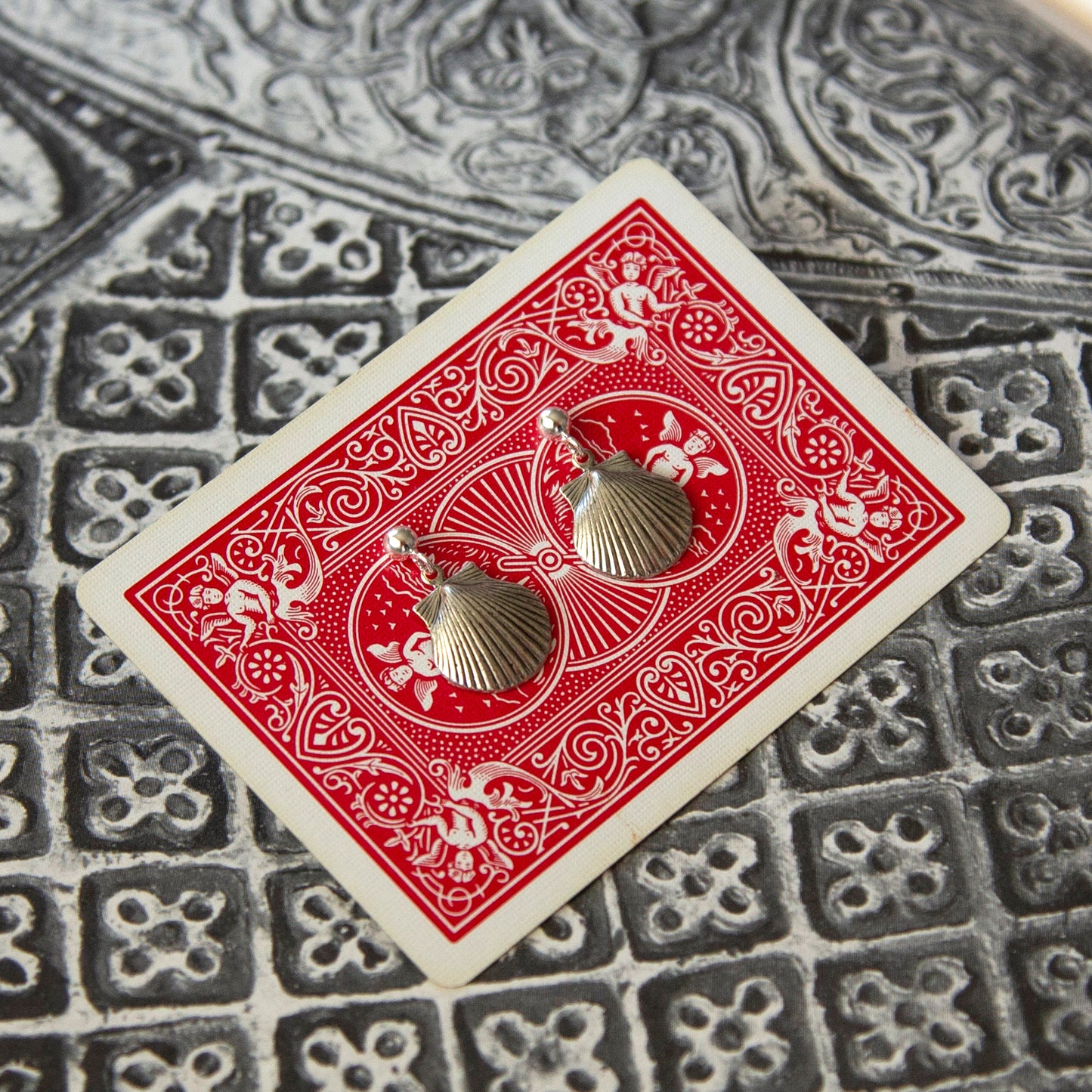 Vintage Silver Shell Earrings
