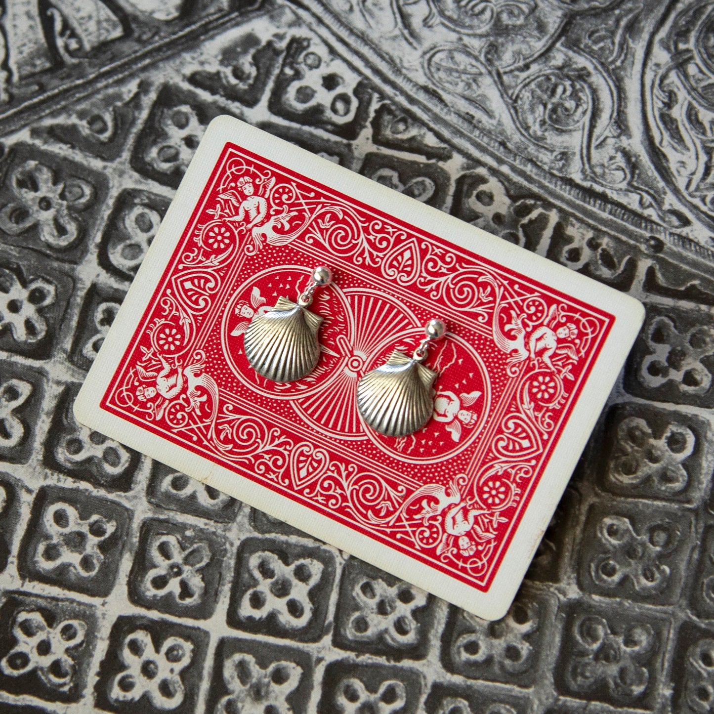 Vintage Silver Shell Earrings