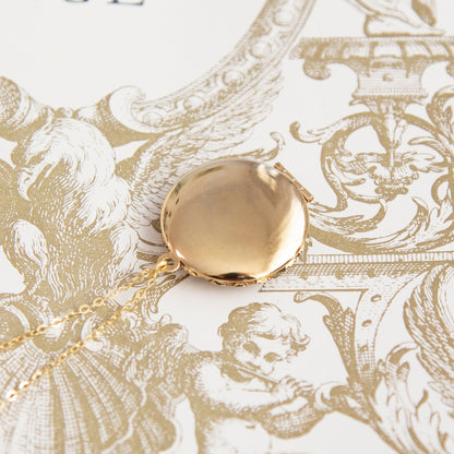 Vintage Round Filigree Locket Necklace