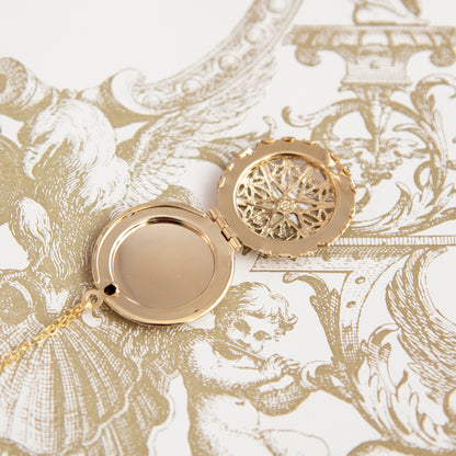 Vintage Round Filigree Locket Necklace