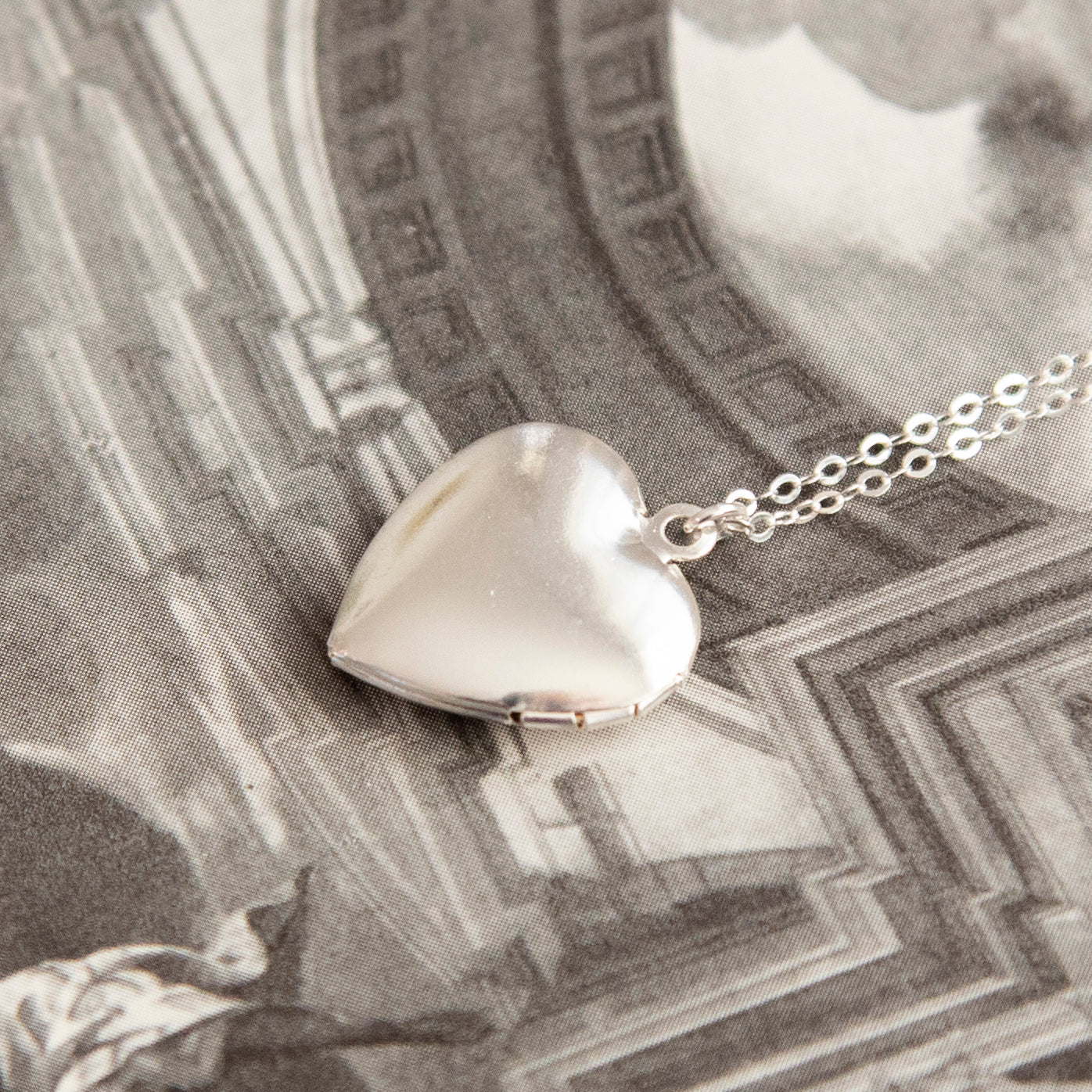 Vintage Silver Heart Locket Necklace