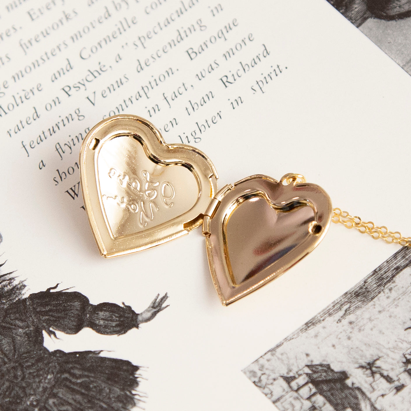 Vintage Gold 'I Love You' Heart Locket Necklace