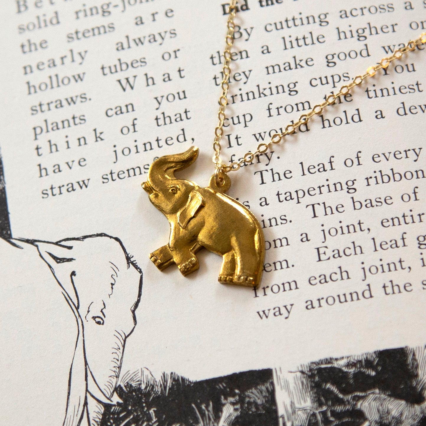 Vintage Elephant Charm Necklace