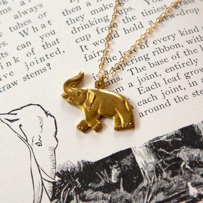 Vintage Elephant Charm Necklace