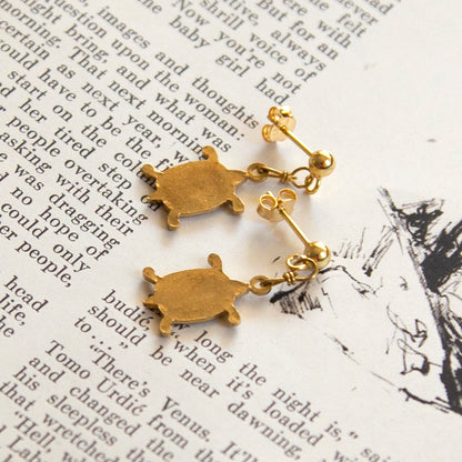 Vintage Turtle Charm Earrings