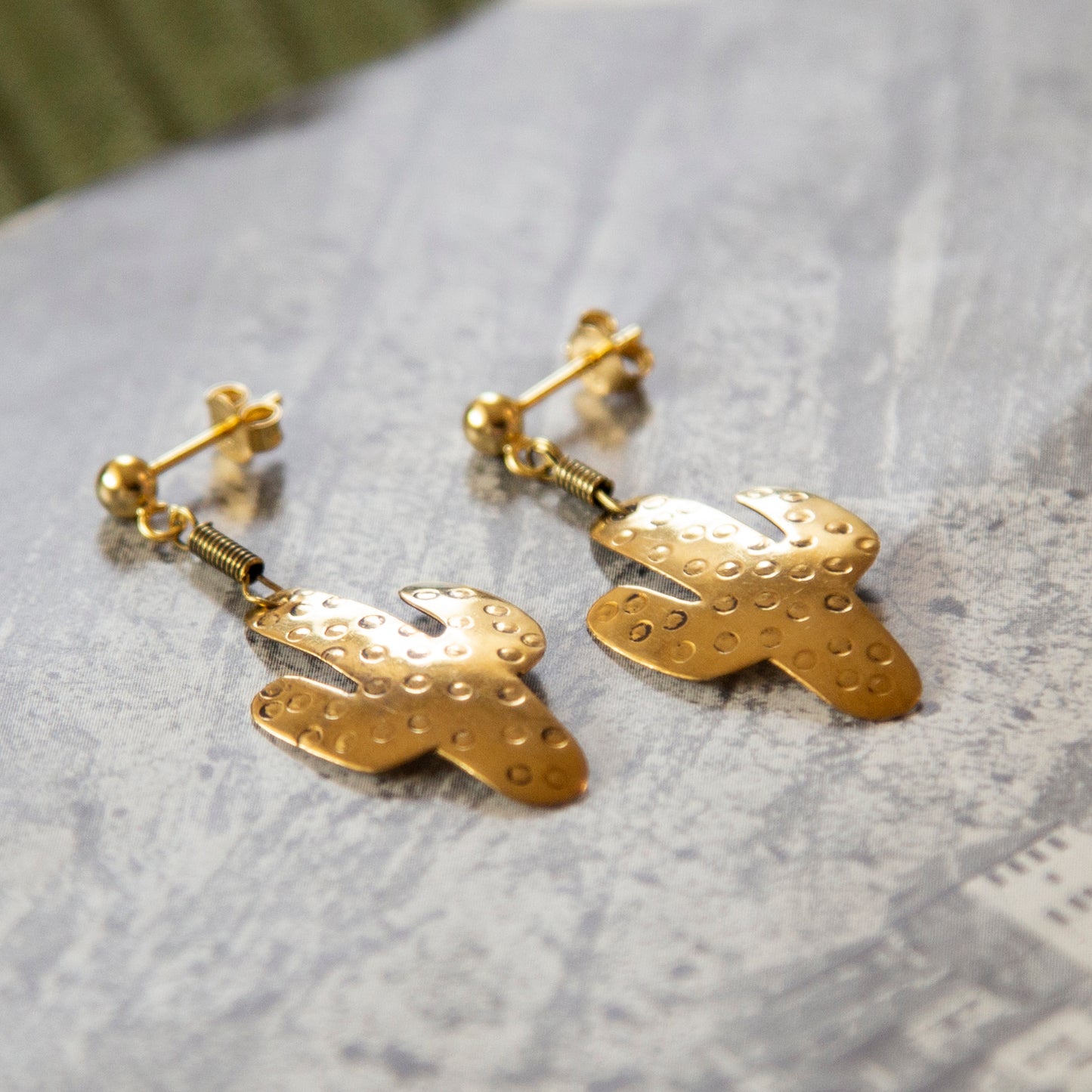 Vintage Cactus Charm Earrings (Medium)