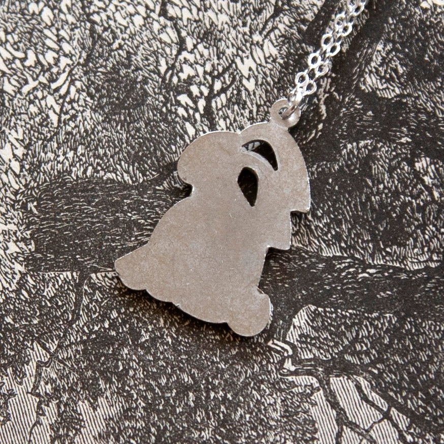 Vintage Rabbit Charm Necklace - Silver