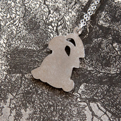 Vintage Rabbit Charm Necklace - Silver