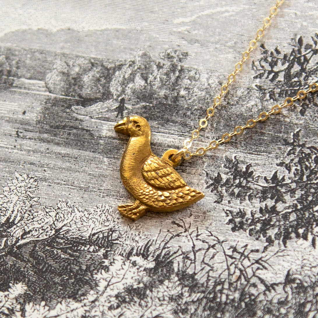 Vintage Duck Charm Necklace