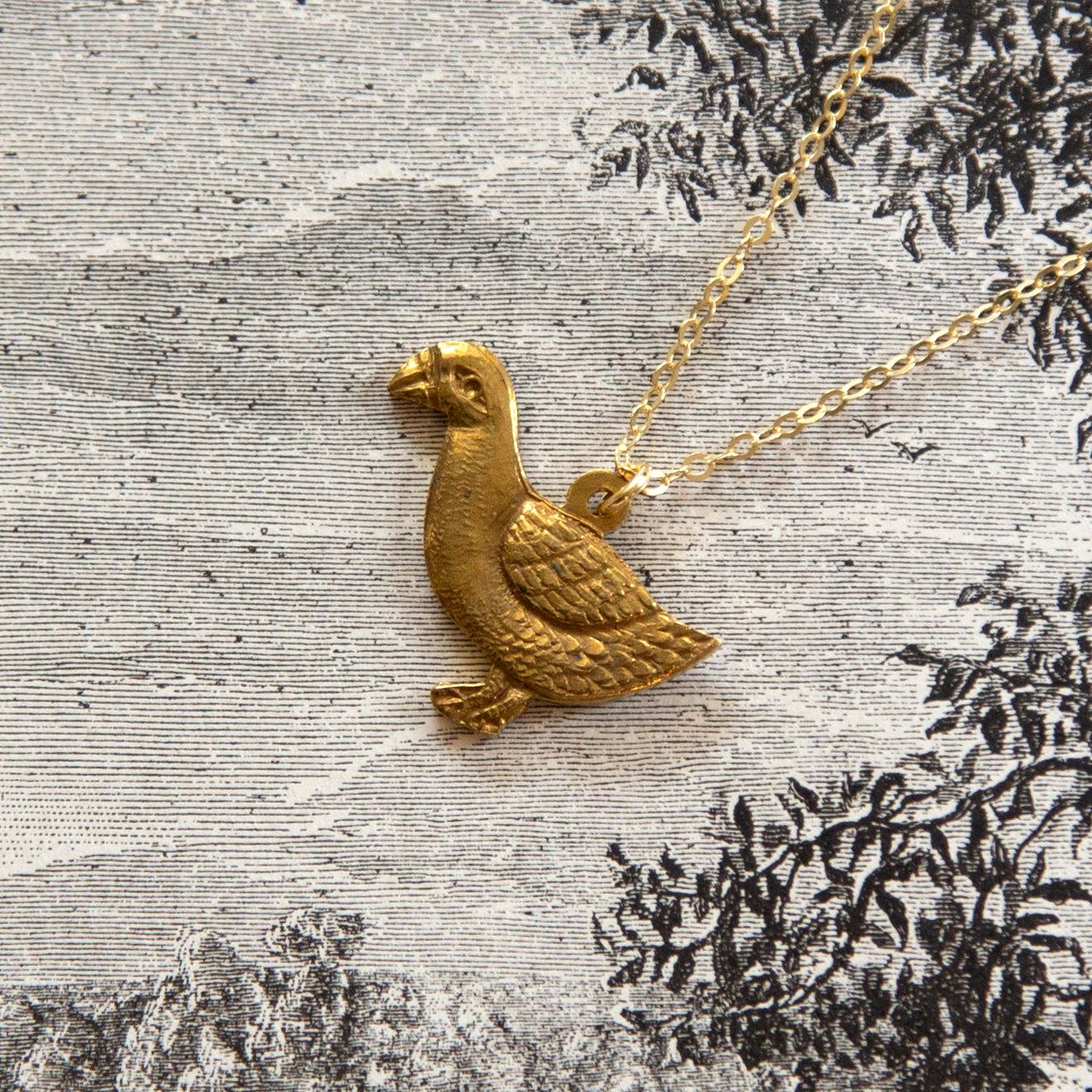 Vintage Duck Charm Necklace