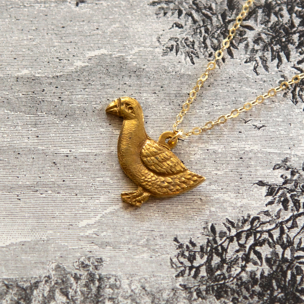 Vintage Duck Charm Necklace