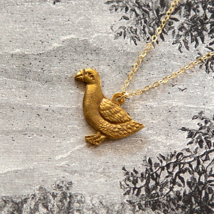 Vintage Duck Charm Necklace