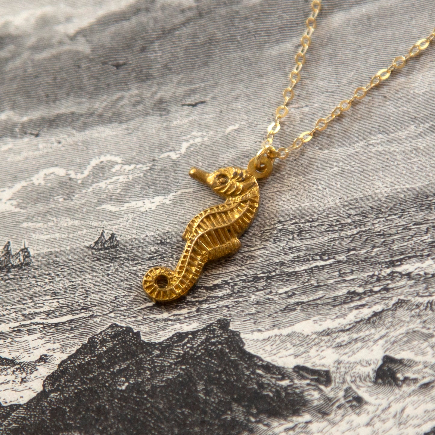 Vintage Seahorse Charm Necklace