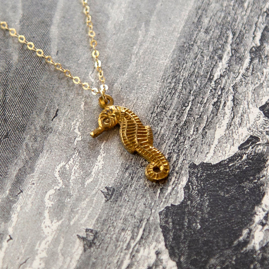 Vintage Seahorse Charm Necklace