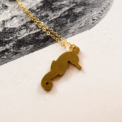 Vintage Seahorse Charm Necklace