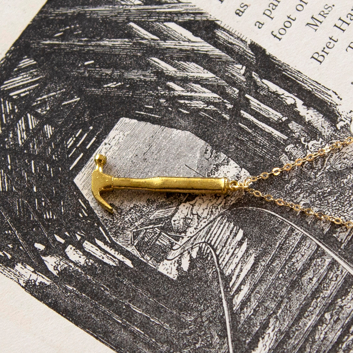 Vintage Hammer Charm Necklace