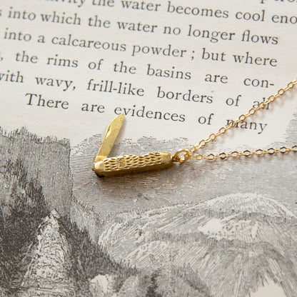 Vintage Pocket Knife Charm Necklace