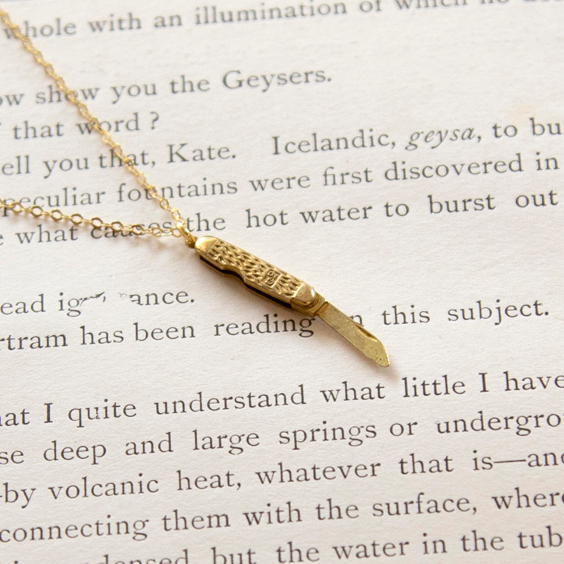 Vintage Pocket Knife Charm Necklace