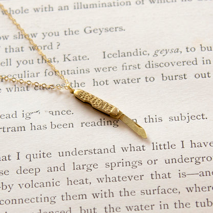 Vintage Pocket Knife Charm Necklace