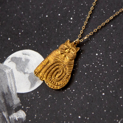 Vintage Cat Charm Necklace (Large)