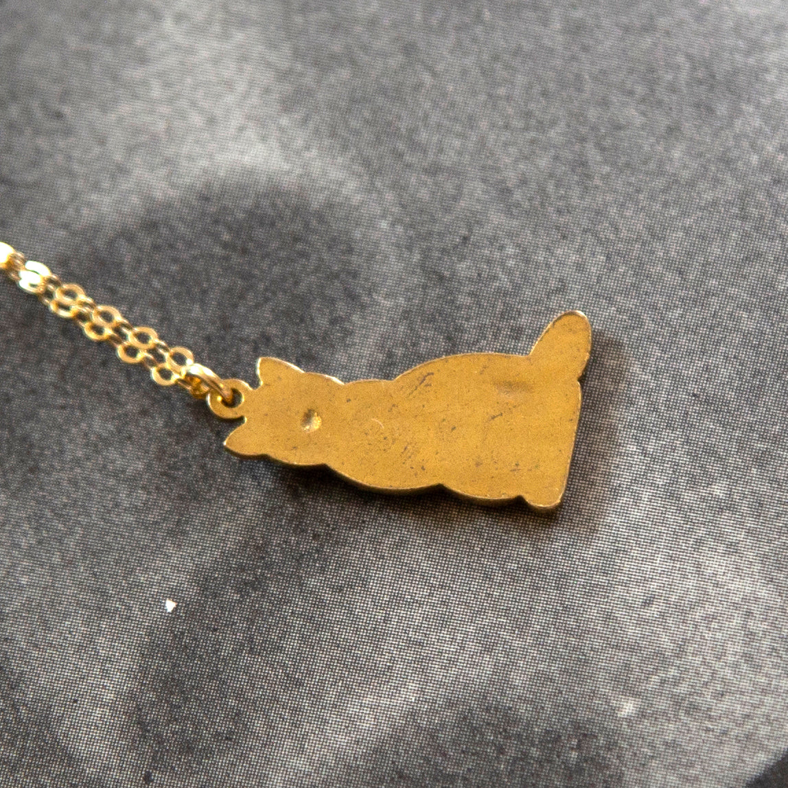 Vintage Cat Charm Necklace (Small)