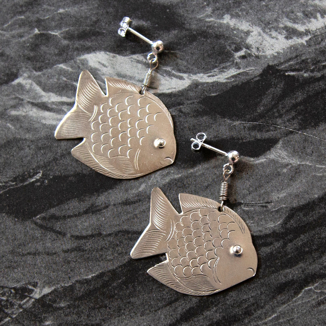 Vintage Fish Charm Earrings