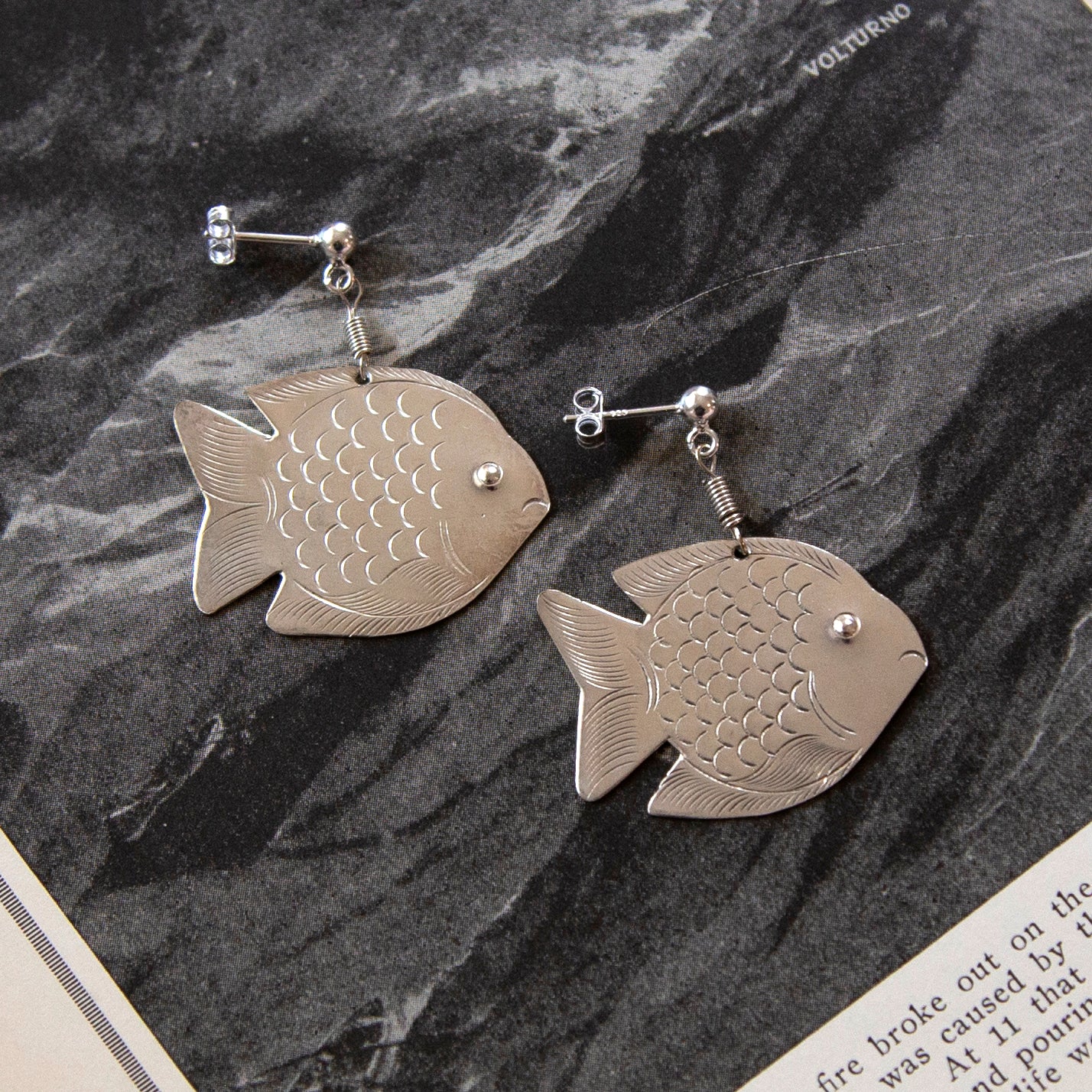 Vintage Fish Charm Earrings