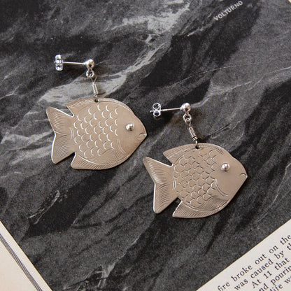 Vintage Fish Charm Earrings