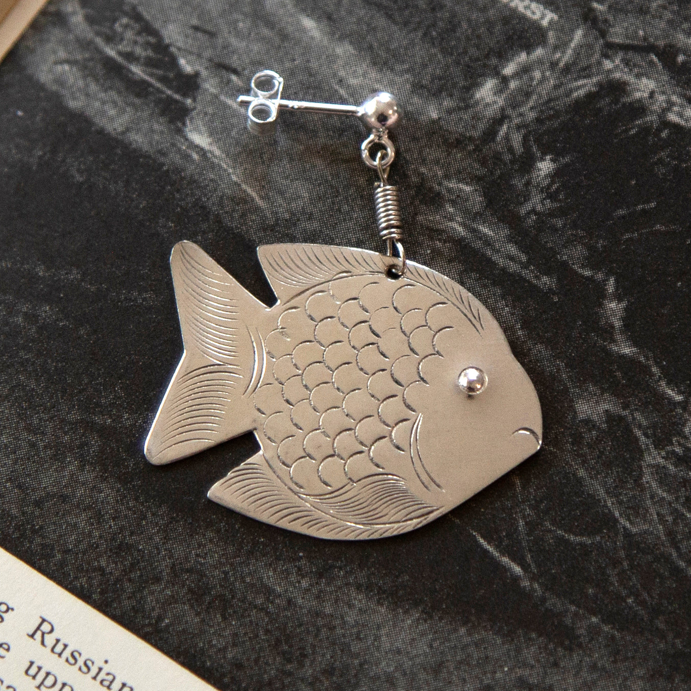 Vintage Fish Charm Earrings