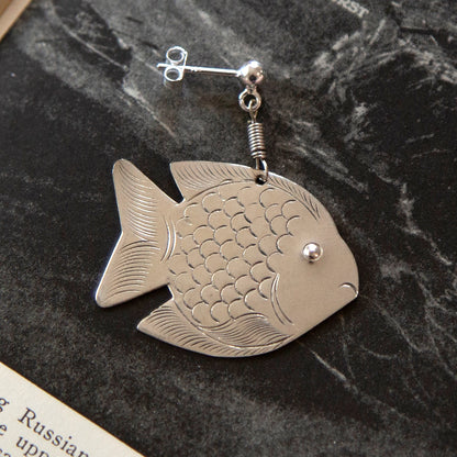 Vintage Fish Charm Earrings