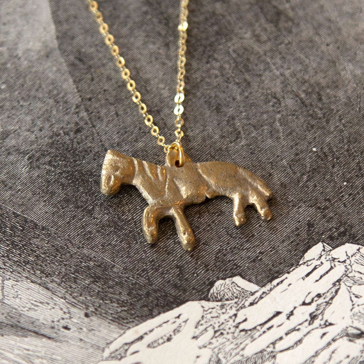 Vintage Folk Horse Charm Necklace