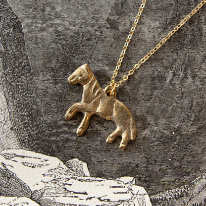 Vintage Folk Horse Charm Necklace