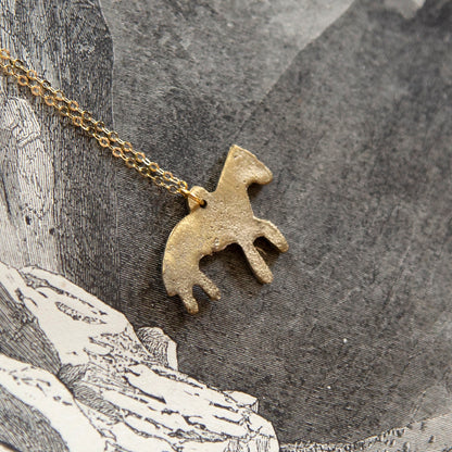 Vintage Folk Horse Charm Necklace
